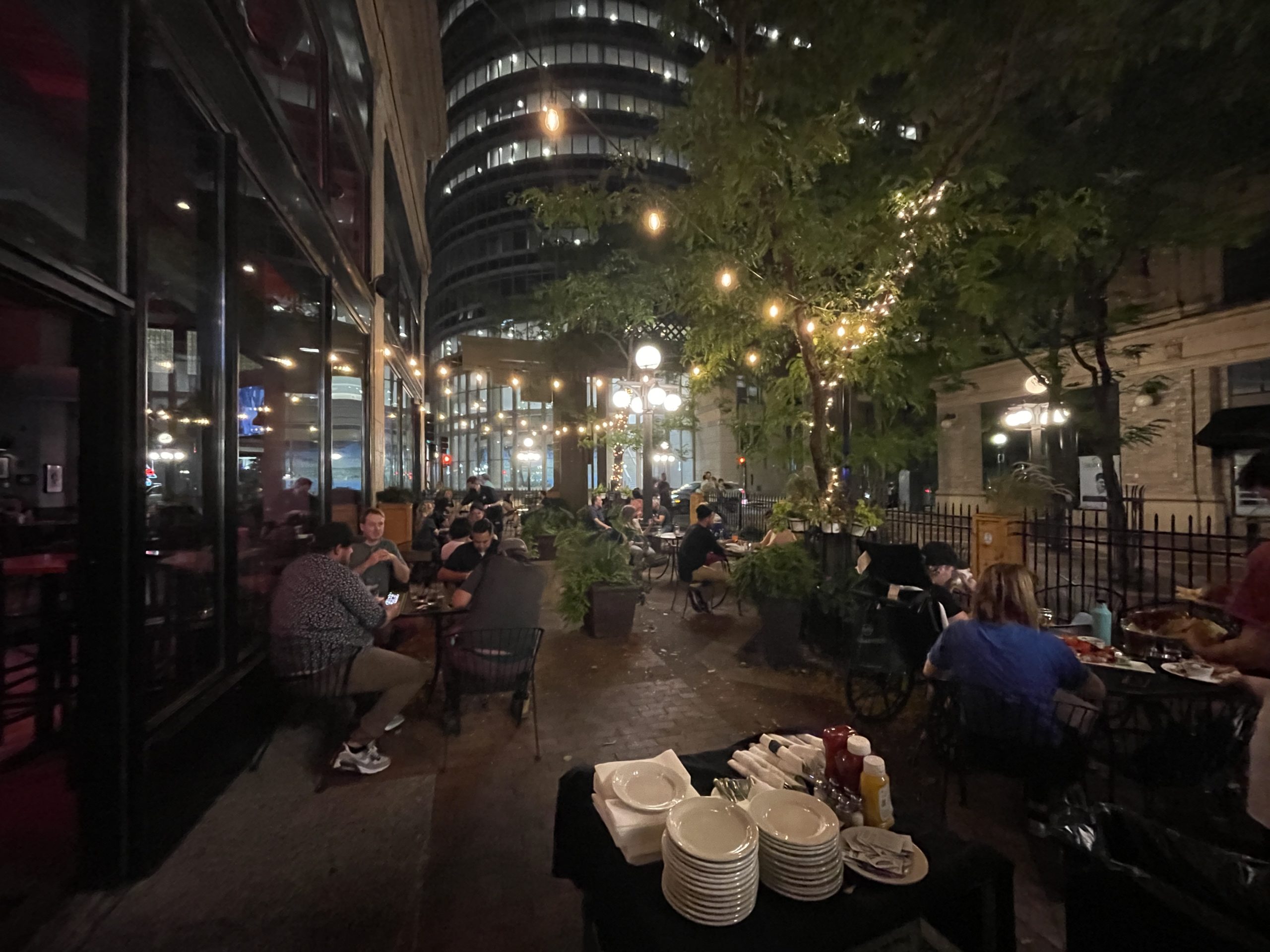 Loon Cafe St Paul Patio at Night